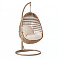 Poltrona sospesa 105 x 105 x 195 cm in rattan marrone con supporto in metallo stile boho da interno