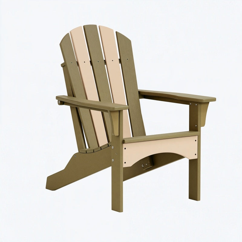 Poltrona da giardino Adirondack 80 x 85 x 95 cm in resina verde oliva e beige