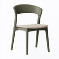 Sedia da pranzo 54 x 55 x 78 cm in plastica verde con seduta imbottita beige stile moderno