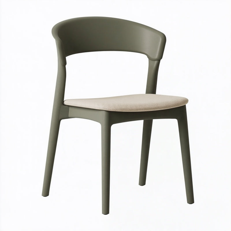Sedia da pranzo 54 x 55 x 78 cm in plastica verde con seduta imbottita beige stile moderno