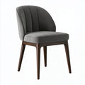 Sedia da pranzo 52 x 60 x 82 cm grigia imbottita in similpelle con gambe in legno stile moderno