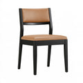 Sedia da pranzo 46 x 52 x 80 cm in legno nero e rivestimento marrone stile moderno
