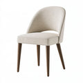 Sedia da pranzo 50 x 60 x 82 cm in tessuto beige con gambe in legno stile moderno