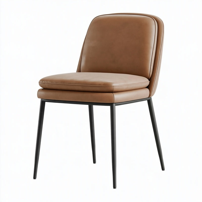 Sedia da pranzo 50 x 55 x 82 cm in similpelle marrone - stile moderno