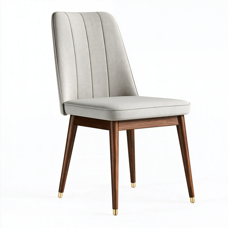 Sedia da pranzo 50 x 60 x 90 cm in tessuto grigio e legno marrone - schienale imbottito