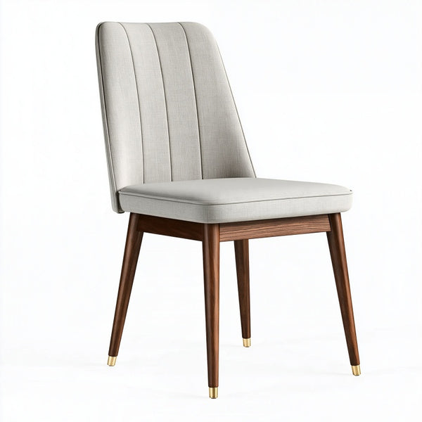 Sedia da pranzo 50 x 60 x 90 cm in tessuto grigio e legno marrone - schienale imbottito