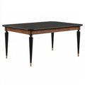 Tavolo da pranzo 160 x 90 x 76 cm in legno nero e marrone stile classico