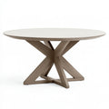 Tavolo da pranzo ovale 200 x 110 x 75 cm in legno beige e bianco stile moderno